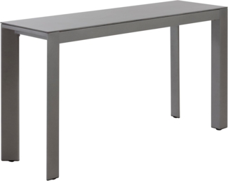 Dehner Gartentisch Chicago, 133.5 x 75 x 42 cm, Aluminium / Stein, schmaler Balkontisch mit bis zu 6 Sitzplätzen