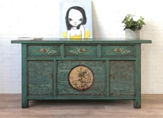 OPIUM OUTLET Sideboard Kommode chinesisch Büffet Anrichte Vintage Shabby Chic Stil China Asia antik (Design 8)