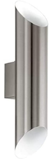 Eglo 94803 Aussenleuchte LED Wandleuchte 2-flammig Up & Downlight EDELSTAHL/WEISS AGOLADA L:7,5cm H:36cm