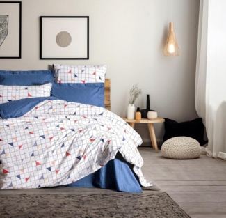 Ranforce Doppel-Bettbezug-Set (DE), 'Stew', Blau