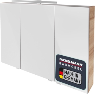 Fackelmann B.BRILLANT LED-Spiegelschrank, 100 cm breit, Braun hell