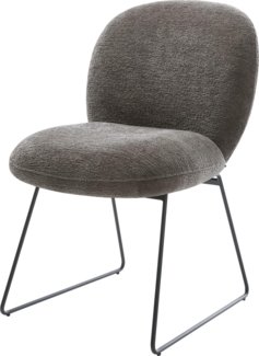 Esszimmerstuhl Nube-Flex Bouclé Soft Schlamm Kufengestell Schwarz Taschenfederkern