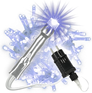 Nipach LED-Lichterkette LED Lichterkette 100er blau Kabel transparent 10m