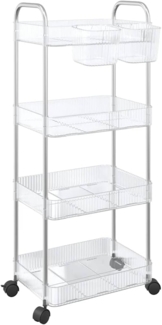 vidaXL Aufbewahrungswagen 4 Etagen Transparent 37x28x95 cm Acryl 4012380