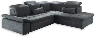 Ecksofa Couch WAYNE Sofa Schlafcouch Bettsofa Sofabett anthrazit L-Form rechts