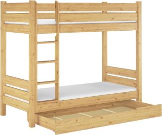 Erst-Holz Etagenbett stabil Kiefer 90x200 Nische 80 teilbar Rollrost Matratzen Bettkasten