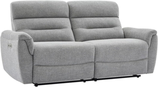 Vente-unique - 3-Sitzer Elektrisches Relax-Sofa aus grauem Strukturstoff BREVIO