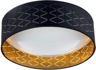 LED Deckenleuchte, Sterneneffekt, schwarz gold, D 40cm