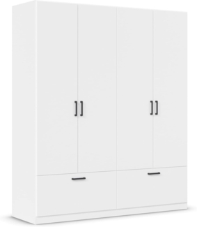 rauch Drehtürenschrank Bari mit Schubkästen und Metallgriff in Graumetallic