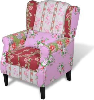 vidaXL Französischer Sessel mit Patchwork-Design Stoff, Drehbar [240490]