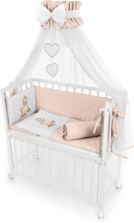 8-teiliges Beistellbett 90x40 Giraffe – Beige-Beige