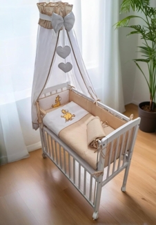 8-teiliges Beistellbett 90x40 Giraffe – Beige-Beige