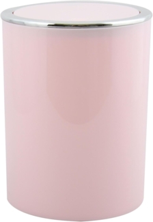 MSV Bad Serie "ASPEN" Design Kosmetikeimer Bad Treteimer Schwingdeckeleimer Abfallbehälter mit Schwingdeckel 6 Liter (ØxH): ca. 18,5x26 cm Pastell Rosa