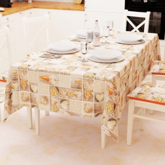 PETTI Artigiani Italiani - Tischdecke, Tischdecke, Küchentischdecke im Baumwolldesign Lidia Orange X24 Sitzplätze (140x450 cm) 100% Made in Italy