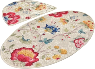 Badezimmerteppich-Set (2-teilig) Blumen