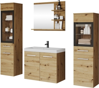 Badmöbel-Set Madrit I (Farbe: Artisan Eiche, mit Siphon, ohne Beleuchtung)