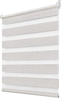 Deswell Doppelrollo Klemmfix ohne Bohren Leinen B85 x H220 cm (Stoffbreite 81cm) Rollos für Fenster ohne Bohren für Fenster mit Lichtdurchlässig & Verdunkelnd/Höhe Stufenlos Verstellbar