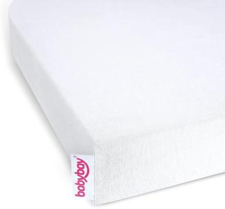 Babybay Jersey Spannbetttuch Deluxe Cotton mit Membran Weiß