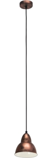 Eglo 49235 Hängeleuchte Truro Stahl kupferfarben-antik E27 1X40W H:110cm Ø15,5cm dimmbar