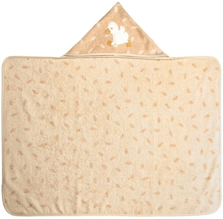Sterntaler Kapuzen Badetuch aus Jaquard Frottee 100x70 cm mit Applikation Ente Edda Lou,