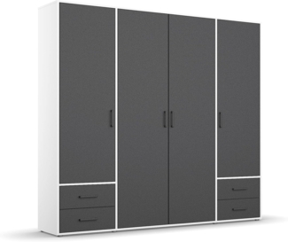 rauch Drehtürenschrank Kleiderschrank Schrank Garderobe Wäscheschrank VOYAGER (in 3 verschiedenen Ausstattungen BASIC/CLASSIC/PREMIUM) moderne Griffe in Graumetallic mit Außenschubkästen MADE IN GERMANY