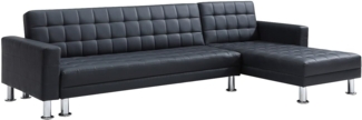 Vente-unique - Ecksofa mit Schlaffunktion - Ecke wechselbar - Kunstleder - Schwarz - WILLIS II