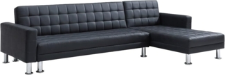 Vente-unique - Ecksofa mit Schlaffunktion - Ecke wechselbar - Kunstleder - Schwarz - WILLIS II