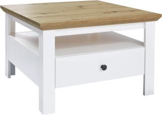 Trendteam 'Universal' Couchtisch, Holzwerkstoff weiß/Eiche Artisan, 70 x 70 cm