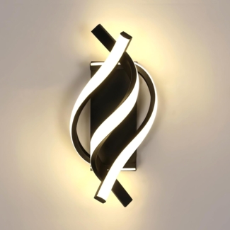 Comely LED Wandleuchte Innen Modern, 22W 2500LM Schwarz Wandlampe LED, Wandleuchte Innen für Wohnzimmer, Schlafzimmer, Diele, Esszimmer, 4500K Neutrales Licht