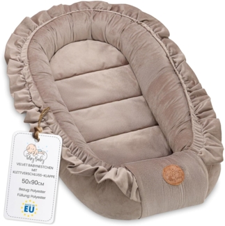 Nestchen Baby - Babynestchen Neugeborene Minky Babynest für Kinderbett Vielseitiges tragbar Nest kuschelnest zubehör für babybett warm Winter coccon Velvet Beige