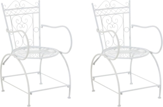 CLP 2er Set Stühle Sheela handgefertigt mit antiker Patina,weiß