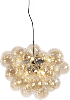 Qazqa Pendelleuchte Uvas, ohne Leuchtmittel, G9, Gold/Messing, Art Deco, Glas, 8-flammig