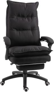 Vinsetto Bürostuhl Massage, Chefsessel mit Massagefunktion, Gaming Stuhl, höhenverstellbarer, ergonomischer Drehstuhl, Massage Sessel, Nylon, Schwarz, 70 x 62 x 120-130 cm