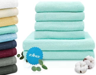 ZOLLNER Handtuch Set, Walkfrottier (6-St), 100% Baumwolle, vom Hotelwäschespezialisten