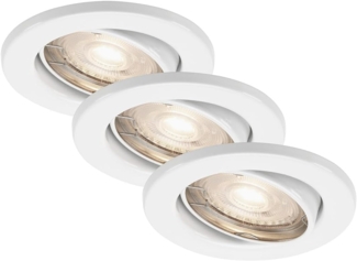 Di-Ka LED Einbauleuchte Sten 3er Set weiß Ø 8,6 cm GU10, warmweiß