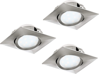Eglo 95846 Hochvolt LED Einbauleuchte PINEDA L: 8,4cm in nickel-matt 3000K schwenkbar