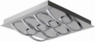 LED Deckenleuchte chrom, opal Näve Manchester 8 flg. 2160lm m. Stepdimmer