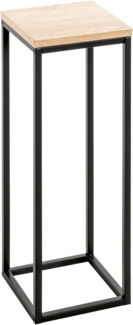 HAKU Möbel Blumensäule, Eiche, schwarz (Eiche Natur), MDF, Metall - Maße: B 19 x H 54 x T 19 cm, Style: Modern