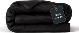twenty:three® Bettbezug Lyocell Deckenbezug Jet Black, Atmungsaktiv, Ultraweich, 100% TENCEL™ Lyocell, Nachhaltig