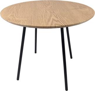 Beistelltisch rund MDF Ø55xH45cm Natur / Schwarz