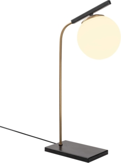 Vente-unique - Tischleuchte Art Déco - Metall & Glas - 25x55 cm - Schwarz - YILDIZ