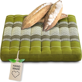 livasia Sitzkissen Sitzkissen 50 cm, vegan und handgefertigt, 50x50x6cm, Kapok