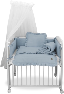 3in1 Beistellbett mit Musselin-Bettwäsche – weich & atmungsaktiv