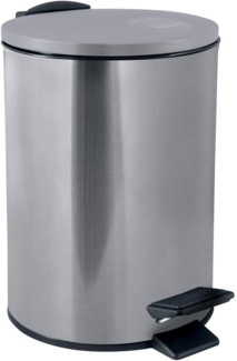 Spirella Kosmetikeimer 5 Liter Edelstahl mit Absenkautomatik und Inneneimer "Adelar" Badezimmer Mülleimer Softclose Abfalleimer Silber