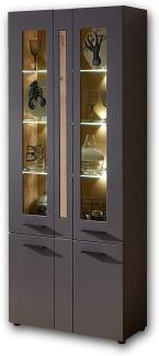 Vitrine LOFT-TWO Glasvitrine graphit Artisan Eiche inkl. LED