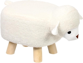 Kesper - Sitzhocker Schaf-Design - ca. 47 ×25 ×25 cm - FSC®-Kiefernholz - Polyester - bis 50 kg – montiert - 17450