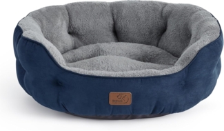 BEDSURE Katzenbett waschbar Katzen Bettchen - 63 x 53 x 20 cm Katzen Bett mit Zweiseitig Innenkissen Katzenschlafplatz für Katzen oder kleine Hunde, Navyblau