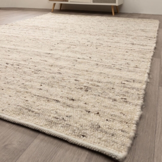 Handweb Teppich Korinth, Farbe: Grau Beige, Größe: 80x150 cm