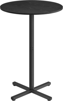 VASAGLE Bartisch, Esstisch, Stehtisch, Metallgestell, 60 x 60 x 104,5 cm, einfacher Aufbau, mit Standkreuz, für 2-3 Personen, modern, ebenholzschwarz