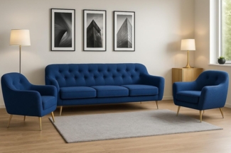 Wohnzimmer-Set BENITO 4: 3-Sitzer Sofa + 2 Sessel